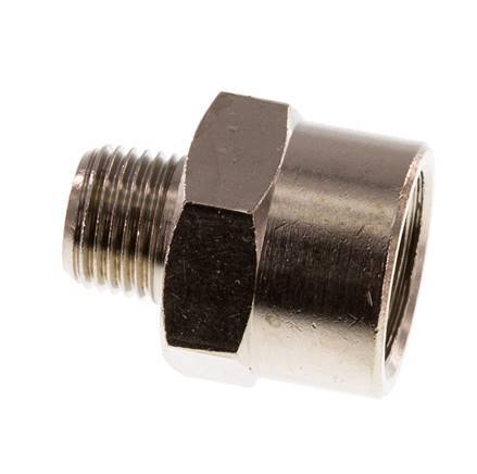 Reducing Adapter R1/8'' Male x Rp1/4'' Female Nickel-plated Brass 16bar (224.8psi) [5 Pieces]