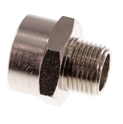 Adaptador reductor R1/2'' Macho x Rp3/4'' Hembra Latón niquelado 16bar (224.8psi)