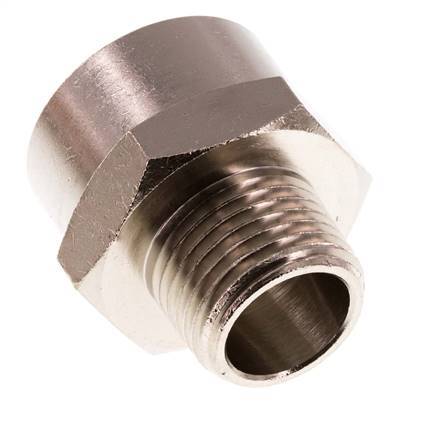 Adaptador reductor R1/2'' Macho x Rp3/4'' Hembra Latón niquelado 16bar (224.8psi)