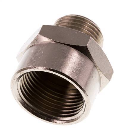 Adaptador reductor R1/2'' Macho x Rp3/4'' Hembra Latón niquelado 16bar (224.8psi)