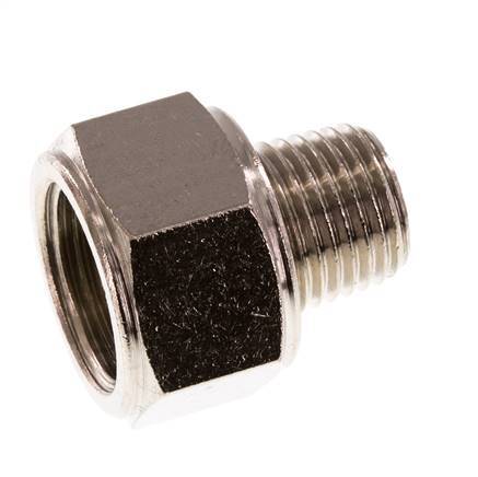 Reducing Adapter R1/4'' Male x Rp3/8'' Female Nickel-plated Brass 16bar (224.8psi) [2 Pieces]