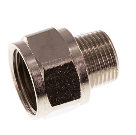 Reducing Adapter R3/8'' Male x Rp1/2'' Female Nickel-plated Brass 16bar (224.8psi) [2 Pieces]