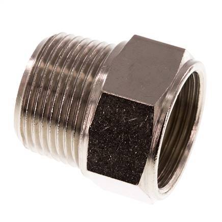 Extensión roscada 3/4'' R Macho x Rp Hembra Latón niquelado 16bar (224,8psi)