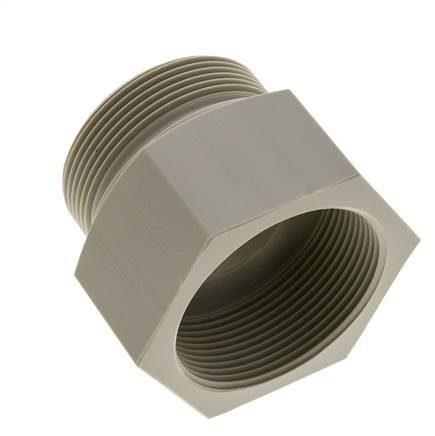 Extensión roscada G2'' Macho x Hembra Polipropileno (pp) 10bar (140.5psi) FDA 70mm Hex.
