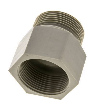 Extensión roscada G1 1/2'' Macho x Hembra Polipropileno (pp) 10bar (140.5psi) FDA 55mm Hex.