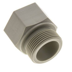 Extensión roscada G1 1/4'' Macho x Hembra Polipropileno (pp) 10bar (140.5psi) FDA 50mm Hex.
