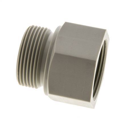 Extensión roscada G1 1/4'' Macho x Hembra Polipropileno (pp) 10bar (140.5psi) FDA 50mm Hex.