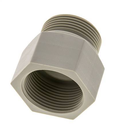 Extensión roscada G1 1/4'' Macho x Hembra Polipropileno (pp) 10bar (140.5psi) FDA 50mm Hex.