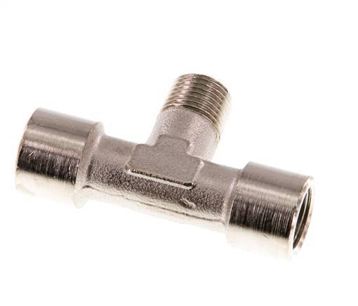 Tee Fitting G1/8'' Female x R1/8'' Male Nickel-plated Brass 16bar (224.8psi) [5 Pieces]