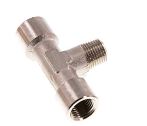 Tee Fitting G1/8'' Female x R1/8'' Male Nickel-plated Brass 16bar (224.8psi) [5 Pieces]