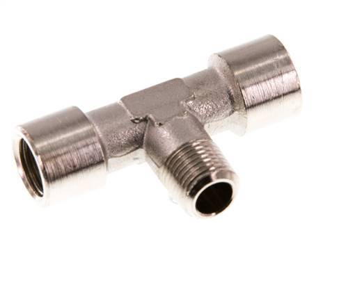 Tee Fitting G1/8'' Female x R1/8'' Male Nickel-plated Brass 16bar (224.8psi) [5 Pieces]