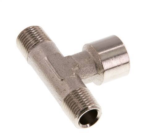 Tee Fitting R1/8'' Male x G1/8'' Female Nickel-plated Brass 16bar (224.8psi) [5 Pieces]