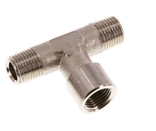 Tee Fitting R1/8'' Male x G1/8'' Female Nickel-plated Brass 16bar (224.8psi) [5 Pieces]