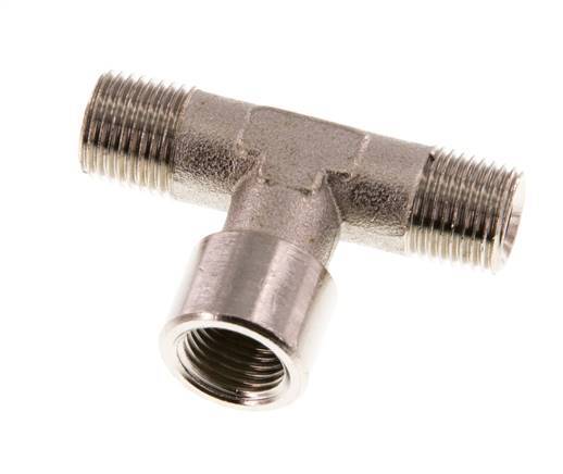 Tee Fitting R1/8'' Male x G1/8'' Female Nickel-plated Brass 16bar (224.8psi) [5 Pieces]