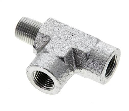 Tee Fitting 1/8'' NPT Male x Female Steel 350bar (4917.5psi)
