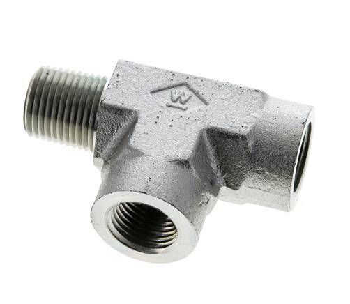 Tee Fitting 1/2'' NPT Male x Female Steel 210bar (2950.5psi)