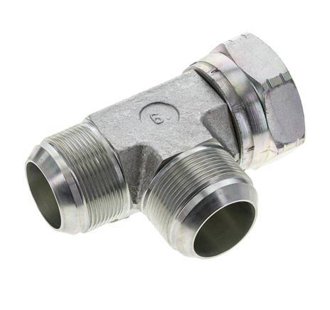 JIC Tee Fitting UN 1-7/8''-12 Female x Male Steel 170bar (2388.5psi)