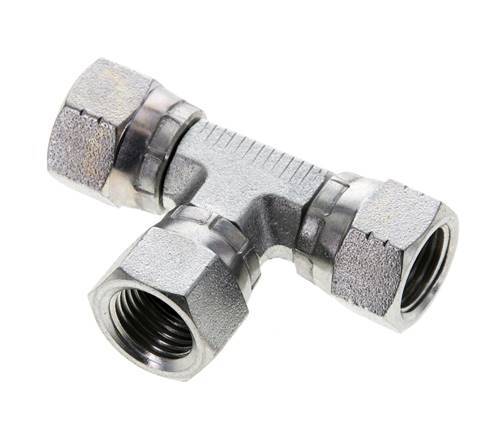 JIC Tee Fitting UNF 9/16''-18 Female Steel 275bar (3863.75psi)