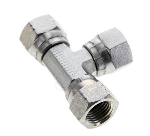 JIC Tee Fitting UNF 9/16''-18 Female Steel 275bar (3863.75psi)