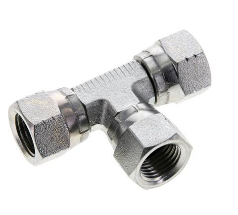 JIC Tee Fitting UNF 9/16''-18 Female Steel 275bar (3863.75psi)
