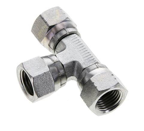 JIC Tee Fitting UNF 9/16''-18 Female Steel 275bar (3863.75psi)