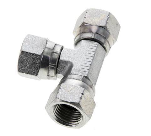 JIC Tee Fitting UNF 9/16''-18 Female Steel 275bar (3863.75psi)