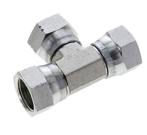 JIC Tee Fitting UNF 7/8''-14 Female Steel 210bar (2950.5psi)