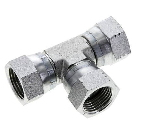 JIC Tee Fitting UNF 7/8''-14 Female Steel 210bar (2950.5psi)