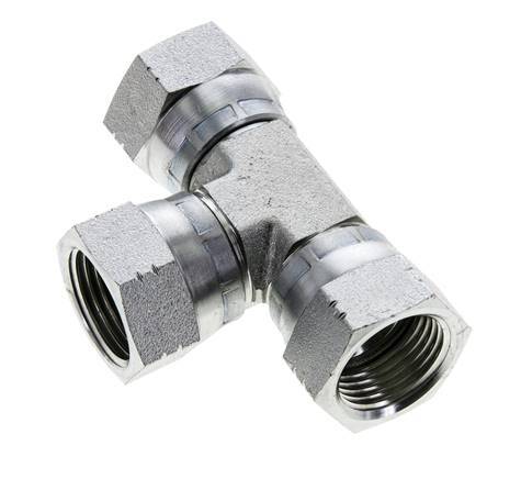 JIC Tee Fitting UNF 7/8''-14 Female Steel 210bar (2950.5psi)