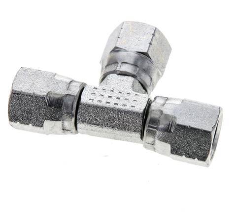 JIC Tee Fitting UNF 7/16''-20 Female Steel 310bar (4355.5psi)