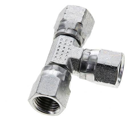 JIC Tee Fitting UNF 7/16''-20 Female Steel 310bar (4355.5psi)