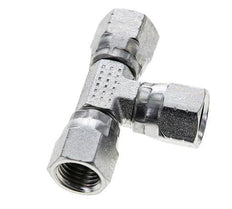 JIC Tee Fitting UNF 7/16''-20 Female Steel 310bar (4355.5psi)