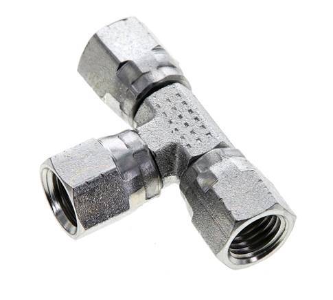 JIC Tee Fitting UNF 7/16''-20 Female Steel 310bar (4355.5psi)