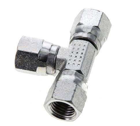 JIC Tee Fitting UNF 7/16''-20 Female Steel 310bar (4355.5psi)