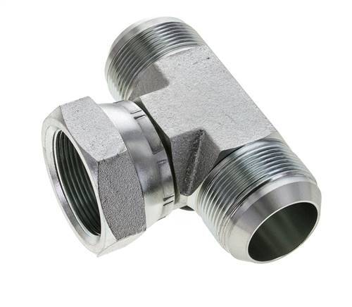 JIC Tee Fitting UN 1-7/8''-12 Male x Female Steel 170bar (2388.5psi)