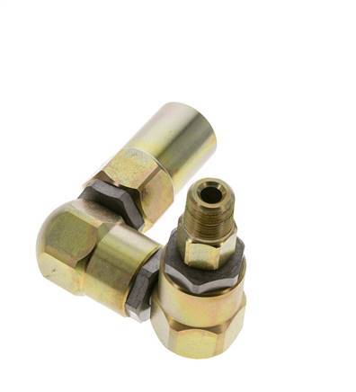 Junta giratoria 3/8'' NPT Macho x Rp1/2'' Hembra Forma de Z Acero PTFE 350bar (4917.5psi)