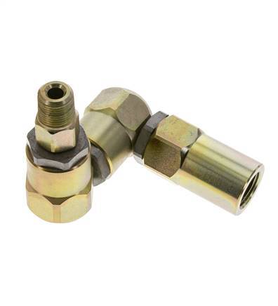 Junta giratoria 3/8'' NPT Macho x Rp1/2'' Hembra Forma de Z Acero PTFE 350bar (4917.5psi)