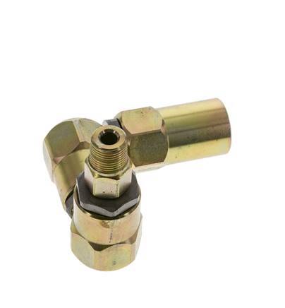 Swivel Joint 3/8'' NPT Male x Rp1/2'' Female Z-shape Steel FKM 350bar (4917.5psi)