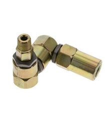 Swivel Joint 3/8'' NPT Male x Rp1/2'' Female Z-shape Steel FKM 350bar (4917.5psi)