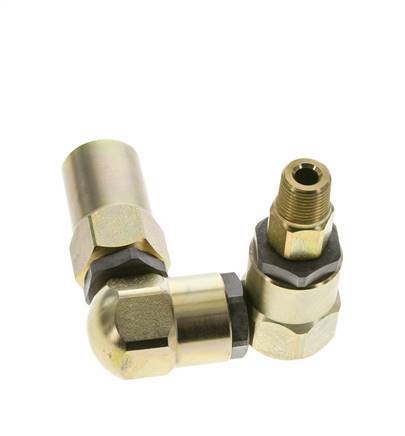 Junta giratoria 3/8'' NPT Macho x 1/2'' NPT Hembra Forma de Z Acero FKM 350bar (4917.5psi)
