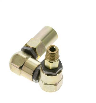 Junta giratoria 3/8'' NPT Macho x 1/2'' NPT Hembra Forma de Z Acero FKM 350bar (4917.5psi)