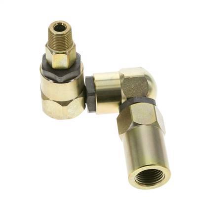 Junta giratoria 3/8'' NPT Macho x 1/2'' NPT Hembra Forma de Z Acero FKM 350bar (4917.5psi)
