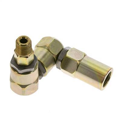 Junta giratoria 3/8'' NPT Macho x 1/2'' NPT Hembra Forma de Z Acero PTFE 350bar (4917.5psi)