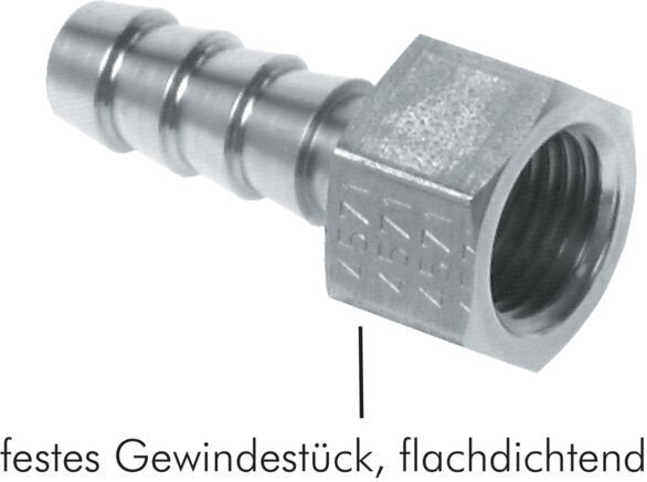 G 3/8'' x 6mm Nickel plated Brass Hose barb 16 Bar [2 Pieces]