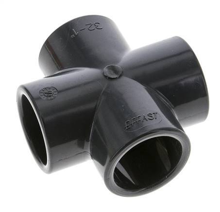 PVC Cross Fitting Socket 32x42mm