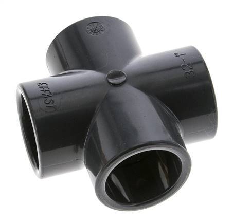 PVC Cross Fitting Socket 32x42mm