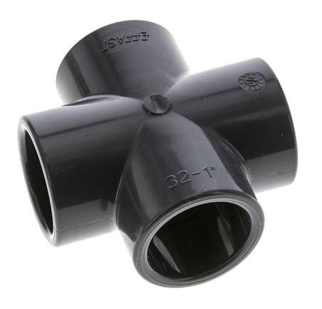 PVC Cross Fitting Socket 32x42mm