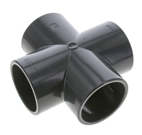 PVC Cross Fitting Socket 63x75mm
