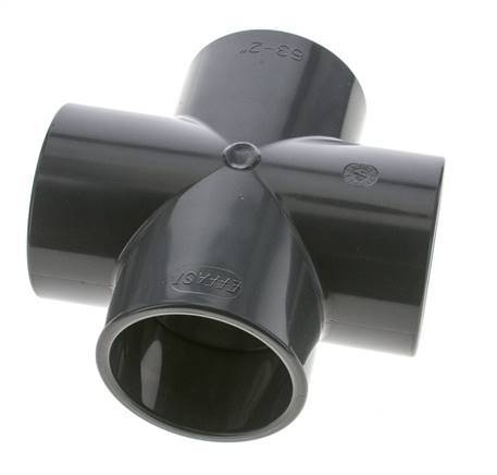 PVC Cross Fitting Socket 63x75mm