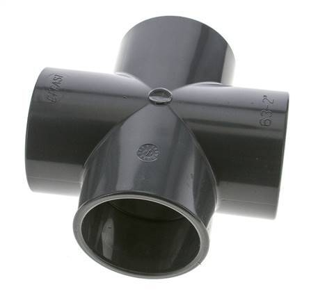 PVC Cross Fitting Socket 63x75mm